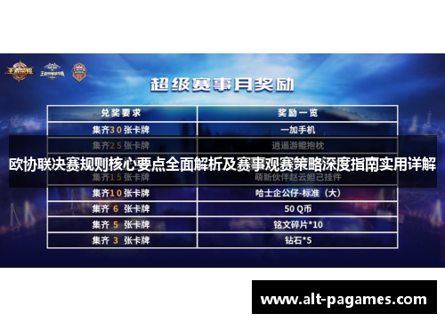 欧协联决赛规则核心要点全面解析及赛事观赛策略深度指南实用详解